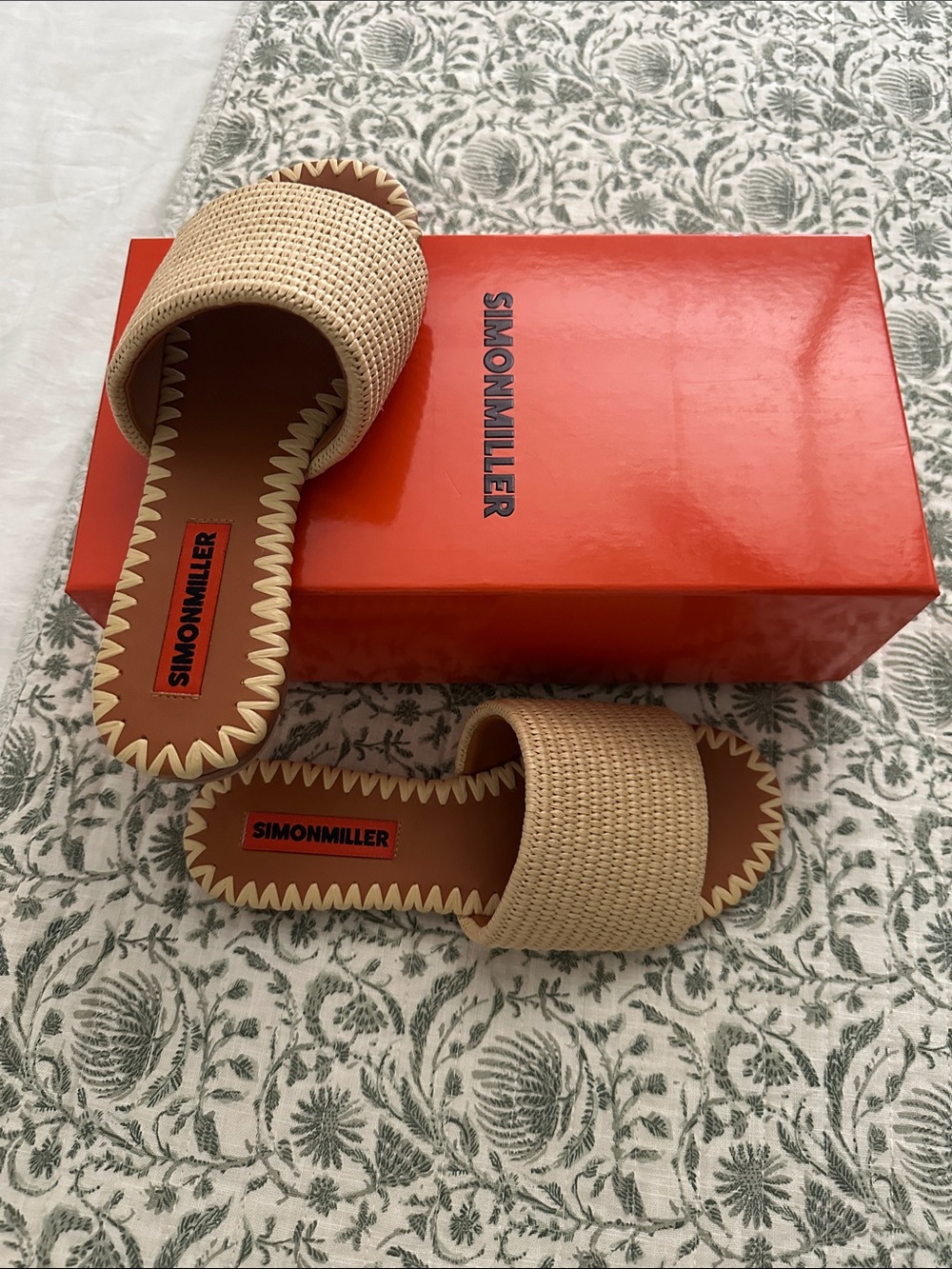 Simon Miller Beige Woven Slide Mules